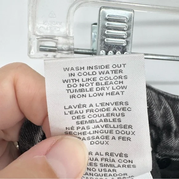 Good American Good Girlfriend High Waist Straight Leg Jeans In Black217 Sz 10/30 - Picture 12 of 12